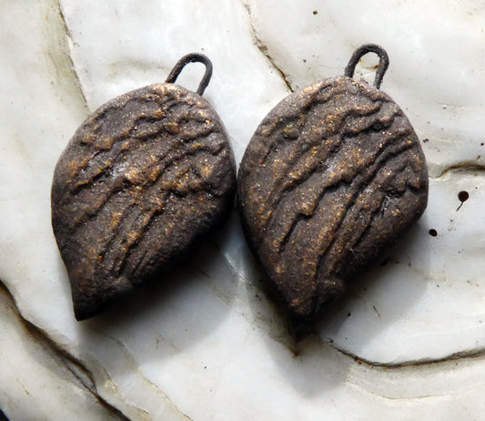 Ceramic Driftwood Textured Drops - Bronze