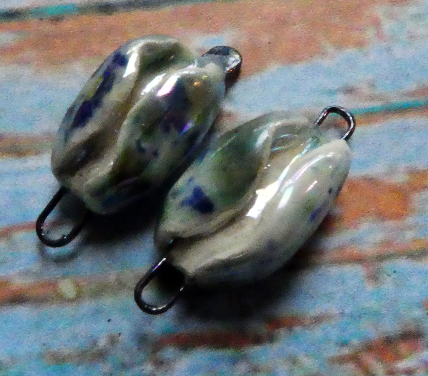 Ceramic Lustrous Cowrie Shell Connectors - Seawind