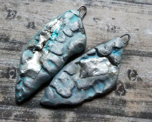 Ceramic Seaweed Textured Shards -Ice Blue