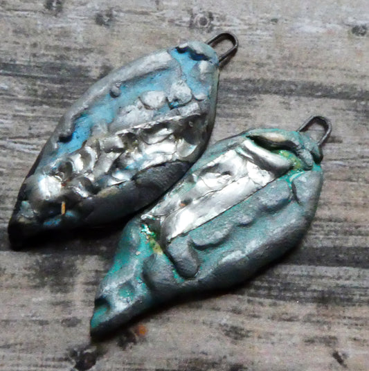 Ceramic Seaweed Textured Shards -Pale Turquoise