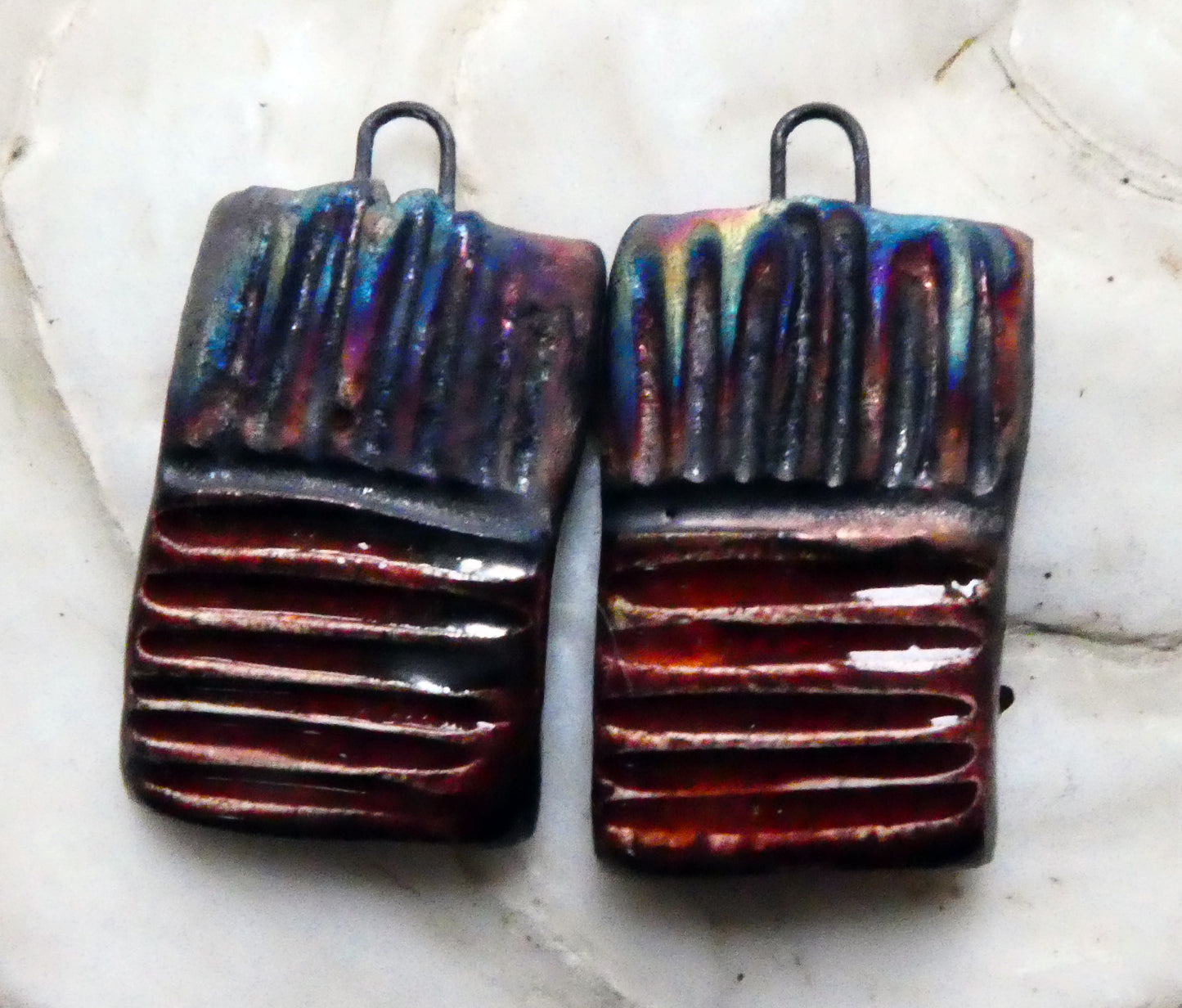Ceramic Scorchy Textured Tablet Charms - Dragon Breath