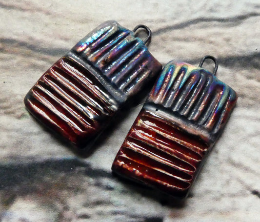 Ceramic Scorchy Textured Tablet Charms - Dragon Breath