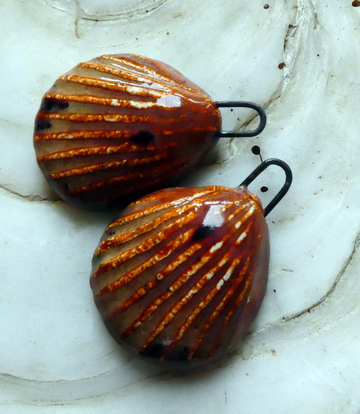 Ceramic Shell Charms -Painted Desert