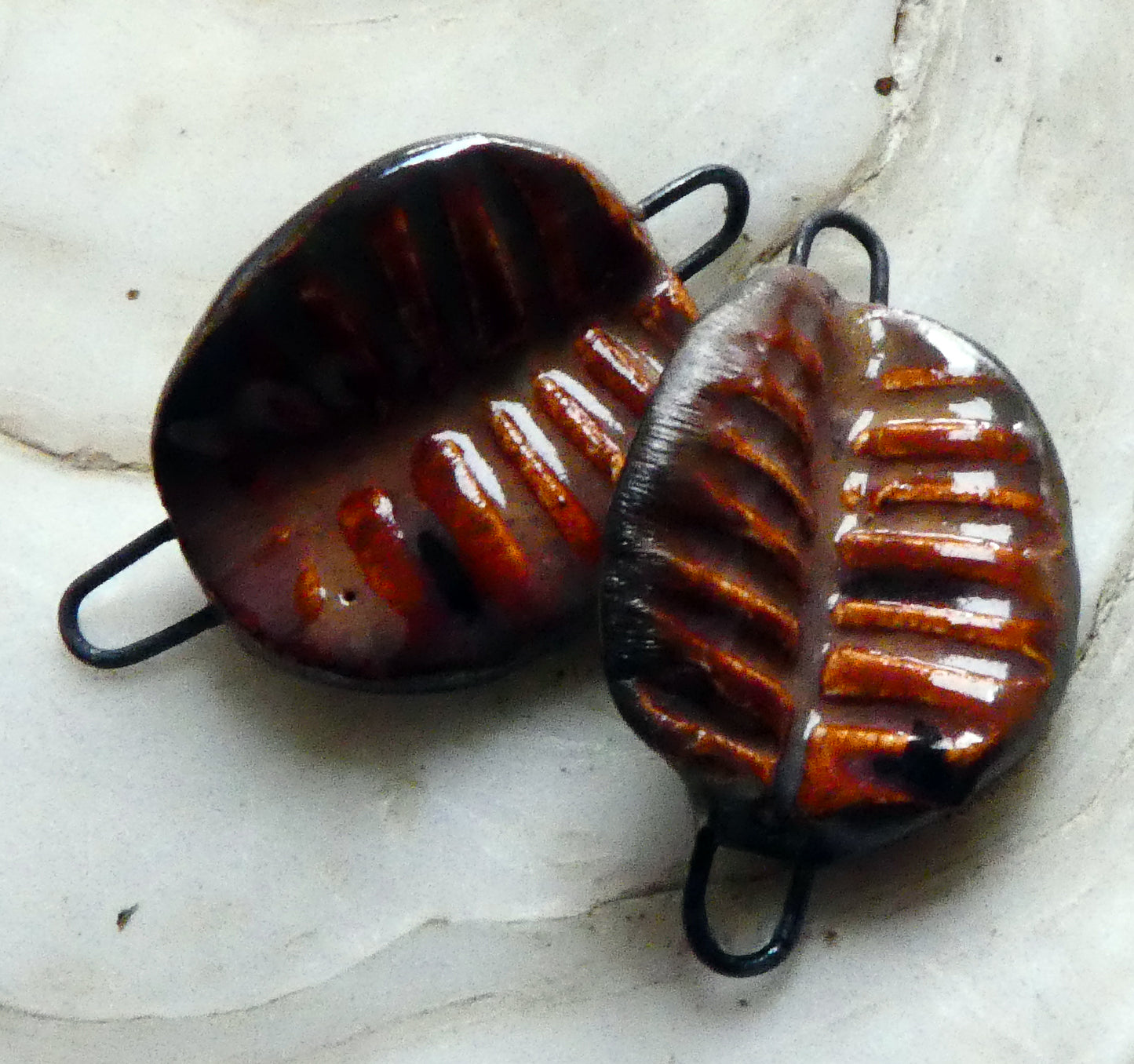 Ceramic Folded Shell Connectors -Painted Desert