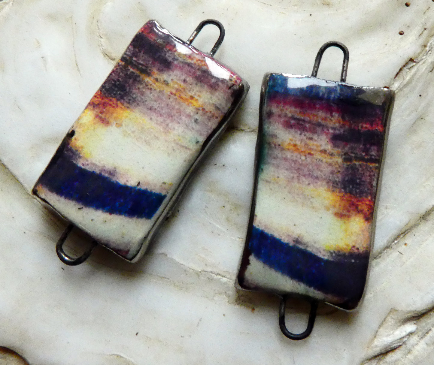 Ceramic Salt Glacier Earring Connectors - #1