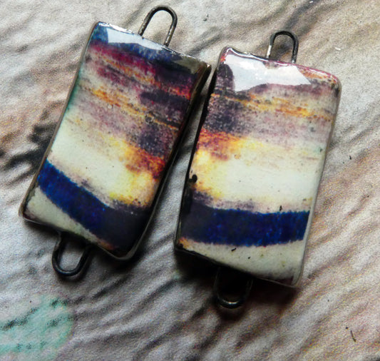Ceramic Salt Glacier Earring Connectors - #1