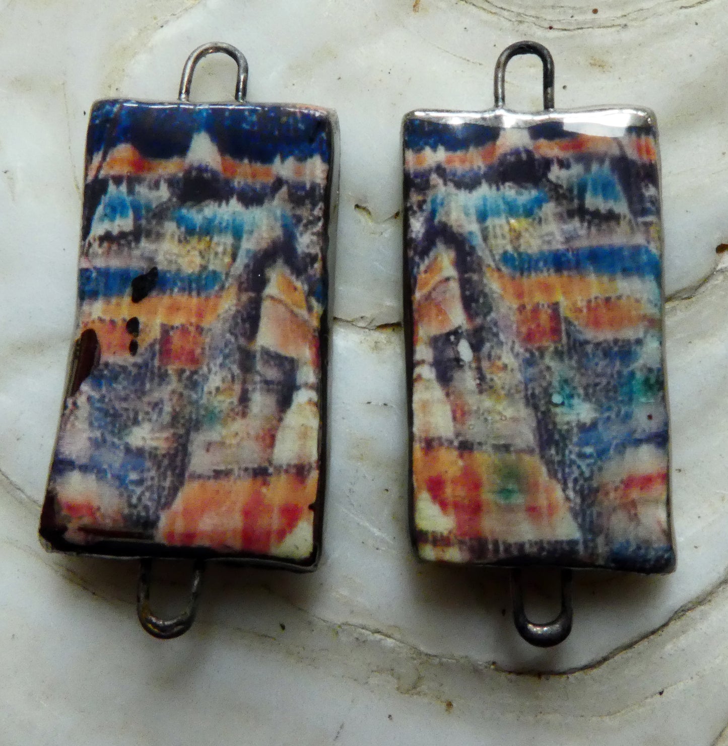 Ceramic Salt Glacier Earring Connectors - #2
