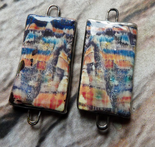 Ceramic Salt Glacier Earring Connectors - #2