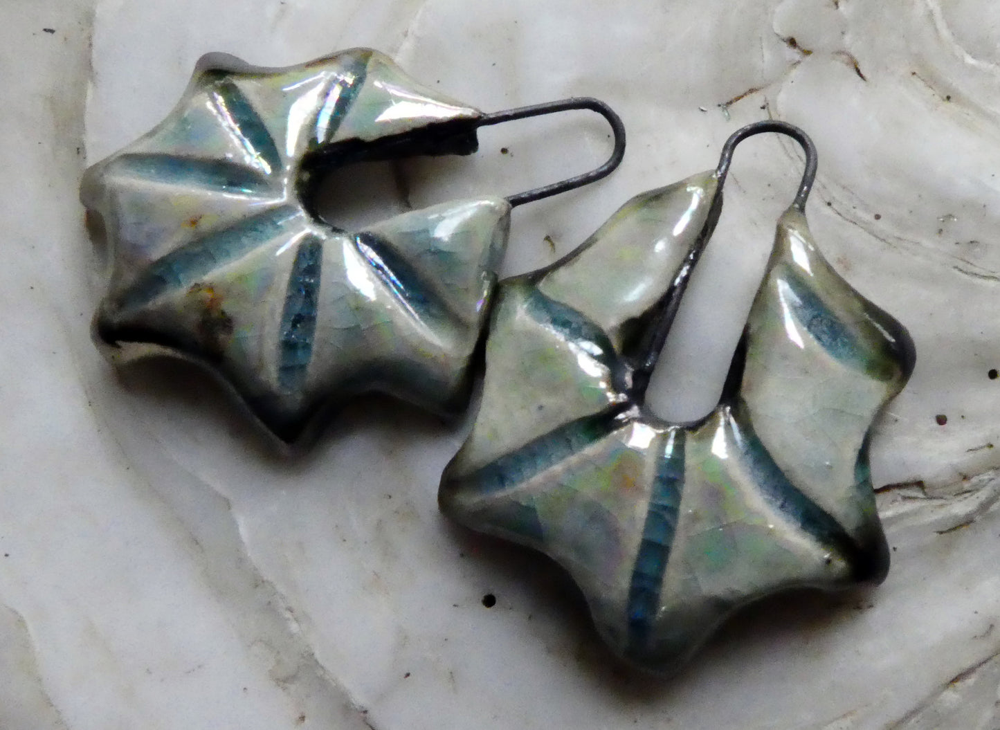 Ceramic Star Shell Earring Charms - Water