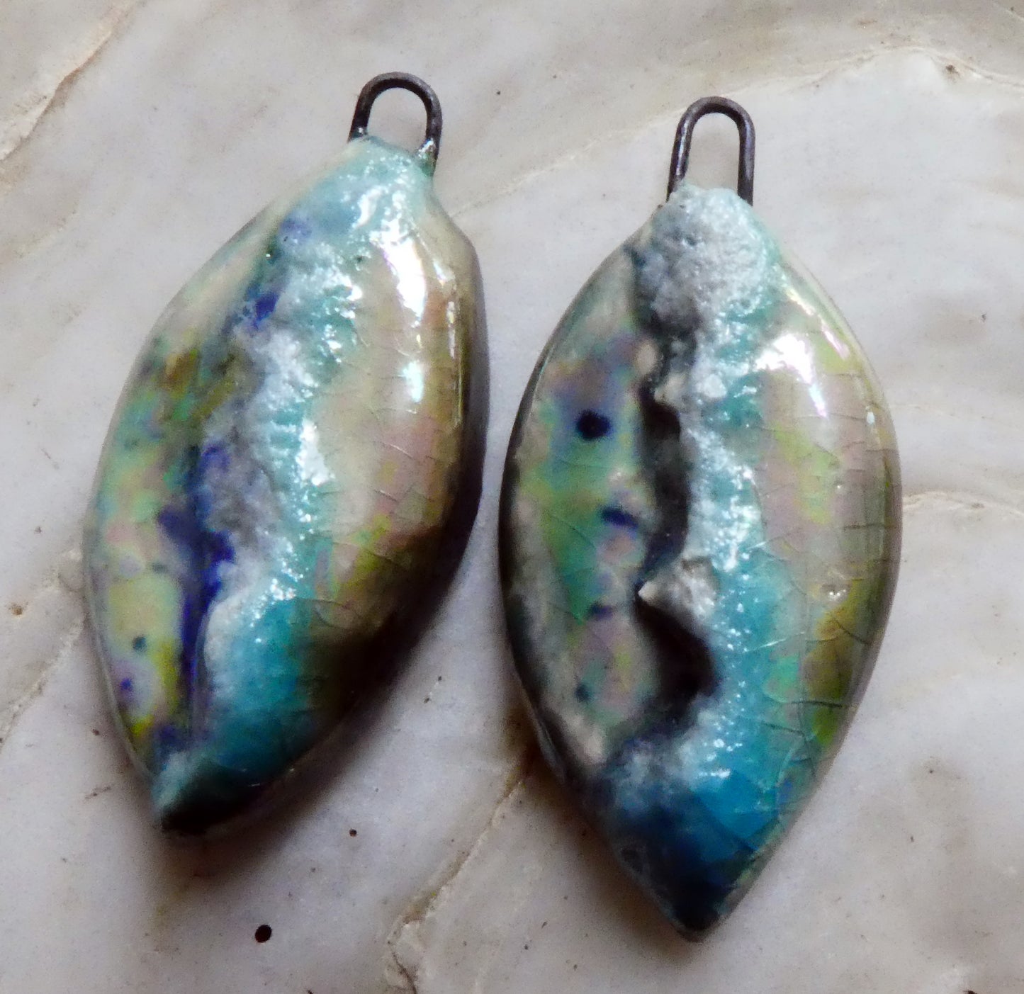 Ceramic Lustrous Surf Earring Charms - #2