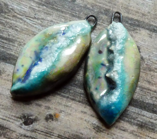 Ceramic Lustrous Surf Earring Charms - #2