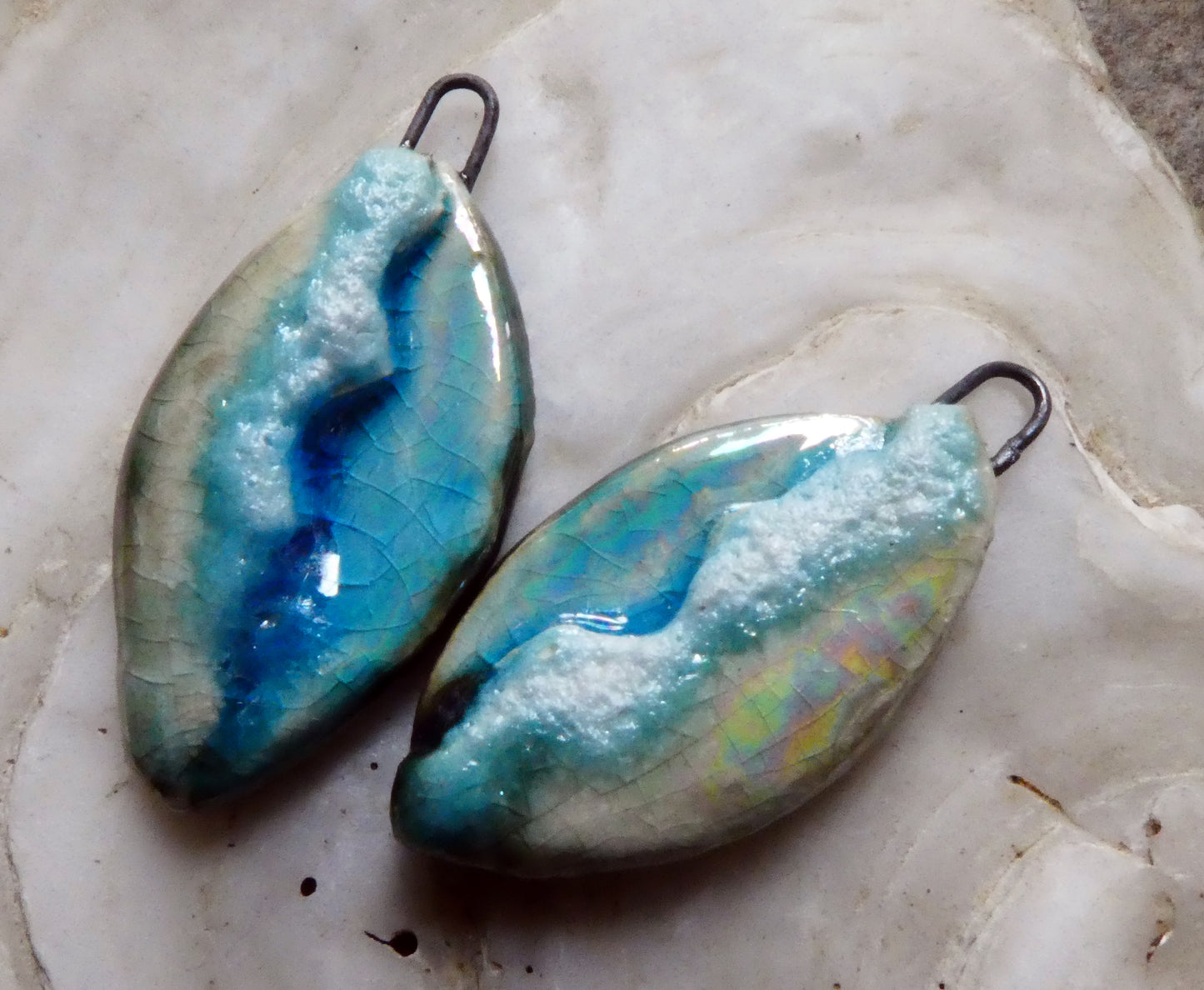 Ceramic Lustrous Surf Earring Charms - #6
