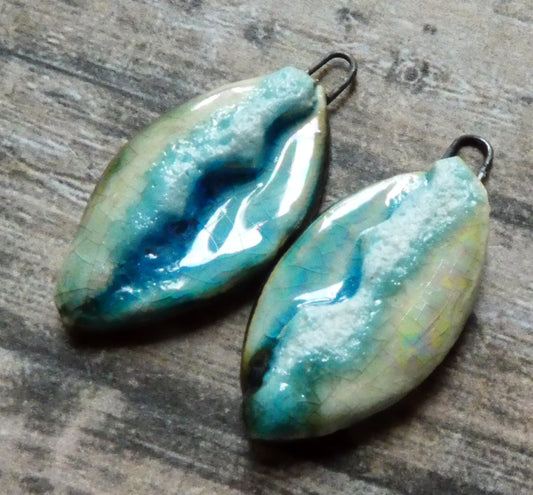 Ceramic Lustrous Surf Earring Charms - #6