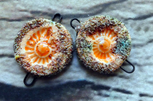 Ceramic Sandy Ammonite Connectors- Wildfire