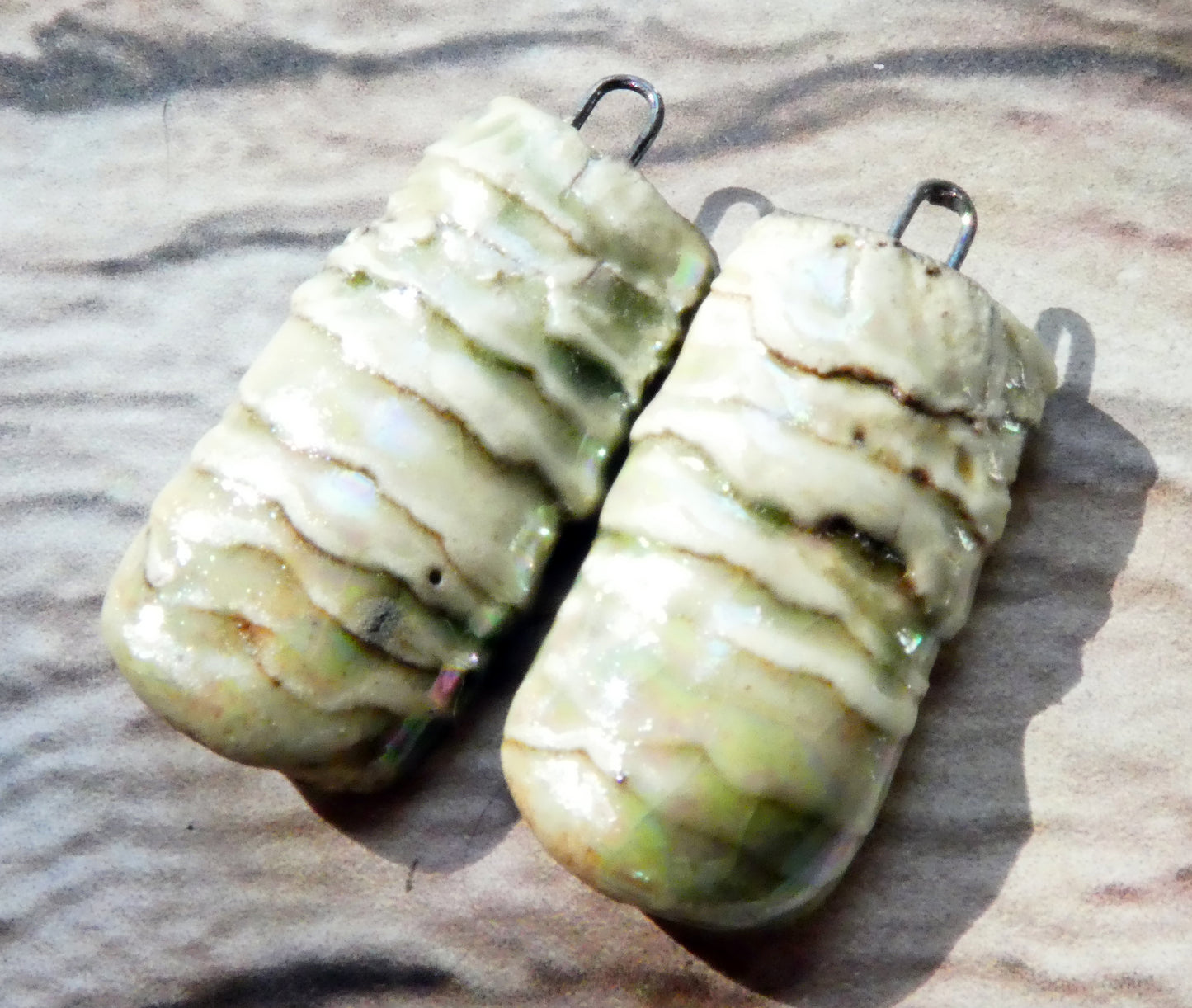Ceramic Razor Shell Layered Charms - Stone