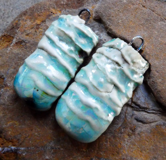 Ceramic Razor Shell Layered Charms - China Sea