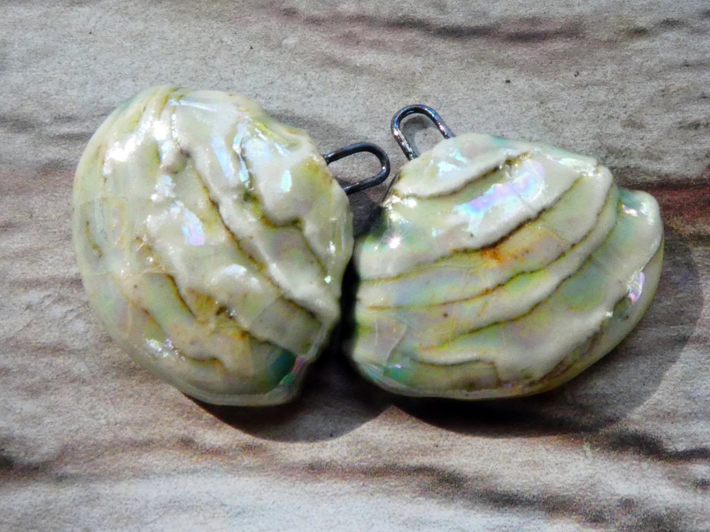 Ceramic Layered Shell Charms -China Sea