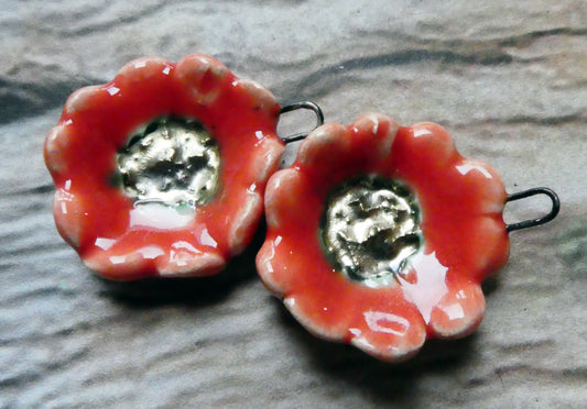 Ceramic Primrose Earring Charms - Watermelon