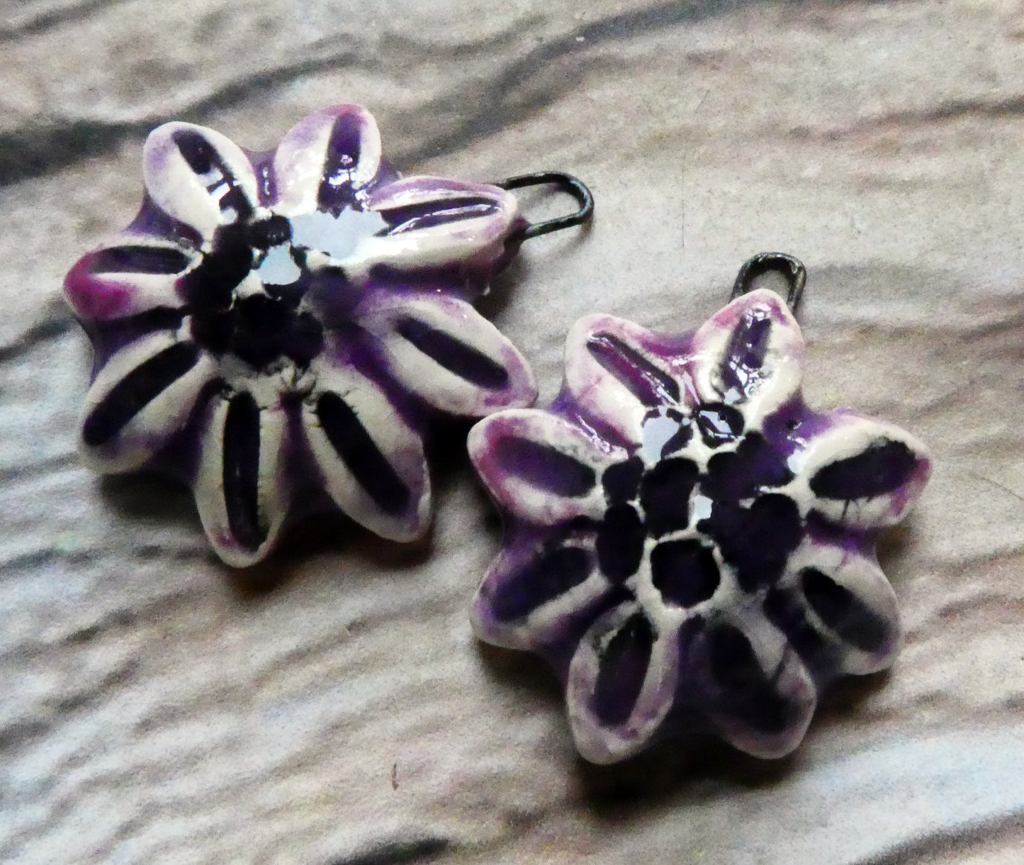 Ceramic Gazania Earring Charms - Bouncing Berry