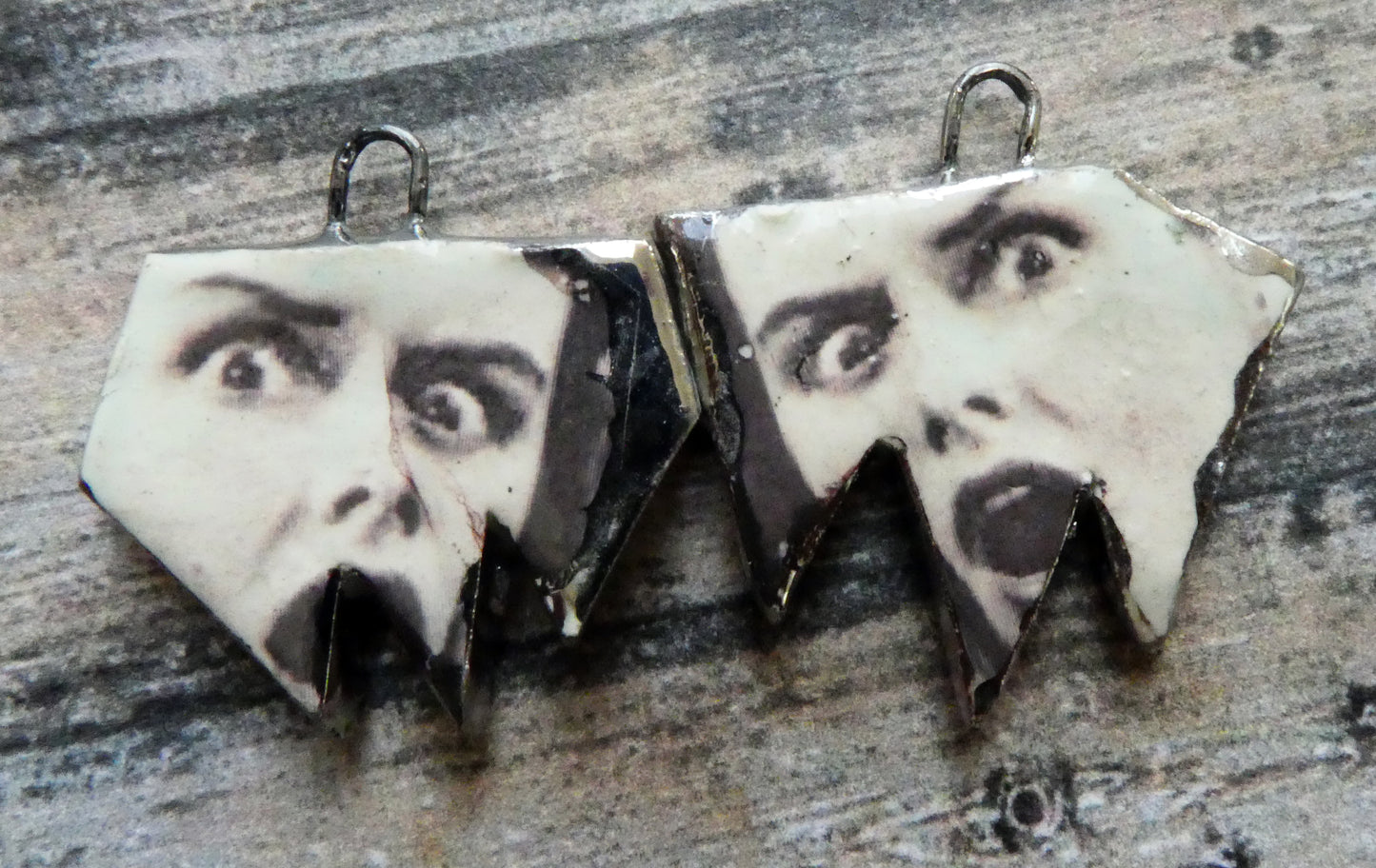 Ceramic Screamer Decal Earring Charms#1