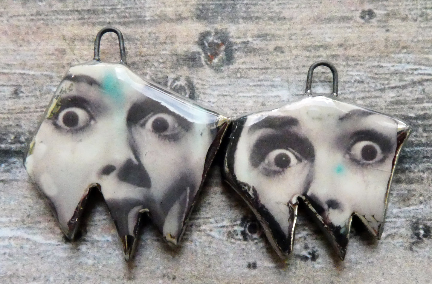 Ceramic Screamer Decal Earring Charms#4