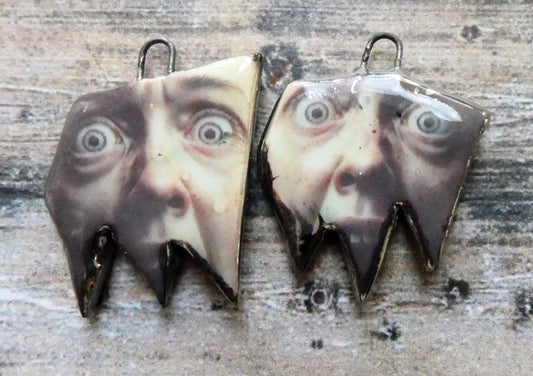 Ceramic Screamer Decal Earring Charms#5