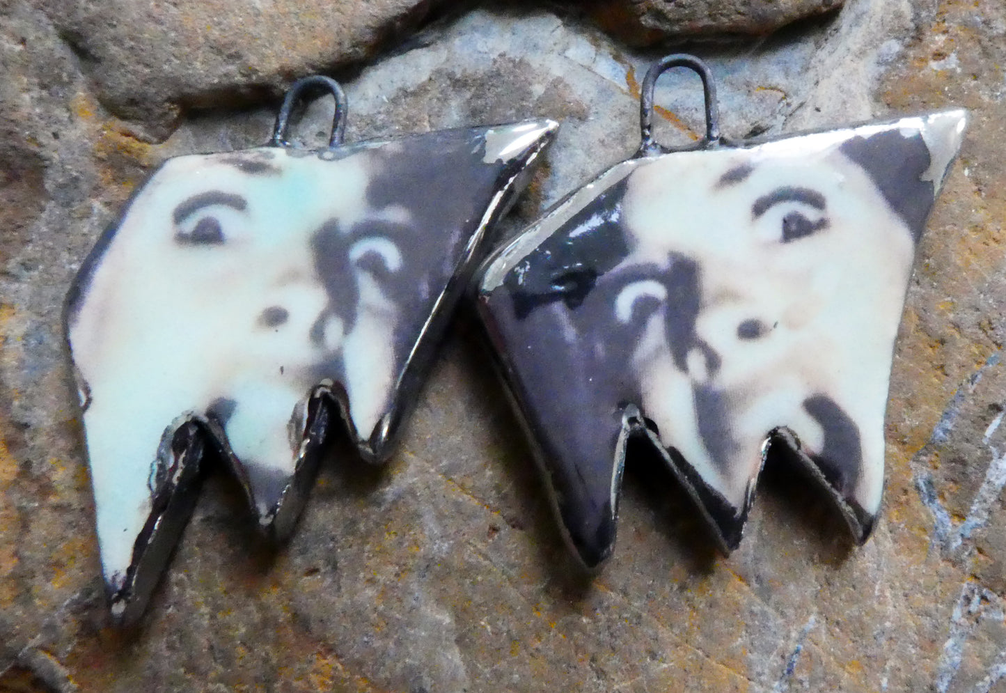 Ceramic Screamer Decal Earring Charms#6