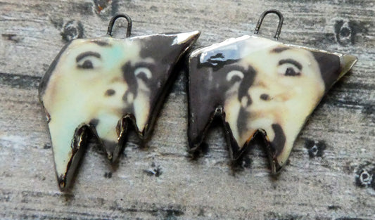 Ceramic Screamer Decal Earring Charms#6