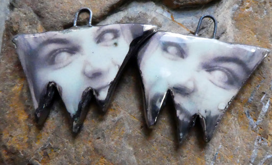 Ceramic Terror Decal Earring Charms#5