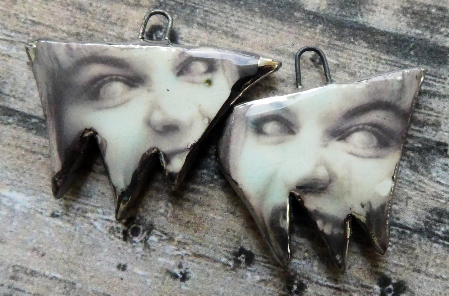 Ceramic Terror Decal Earring Charms#5