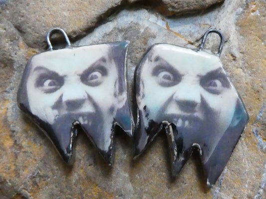 Ceramic Terror Decal Earring Charms#6