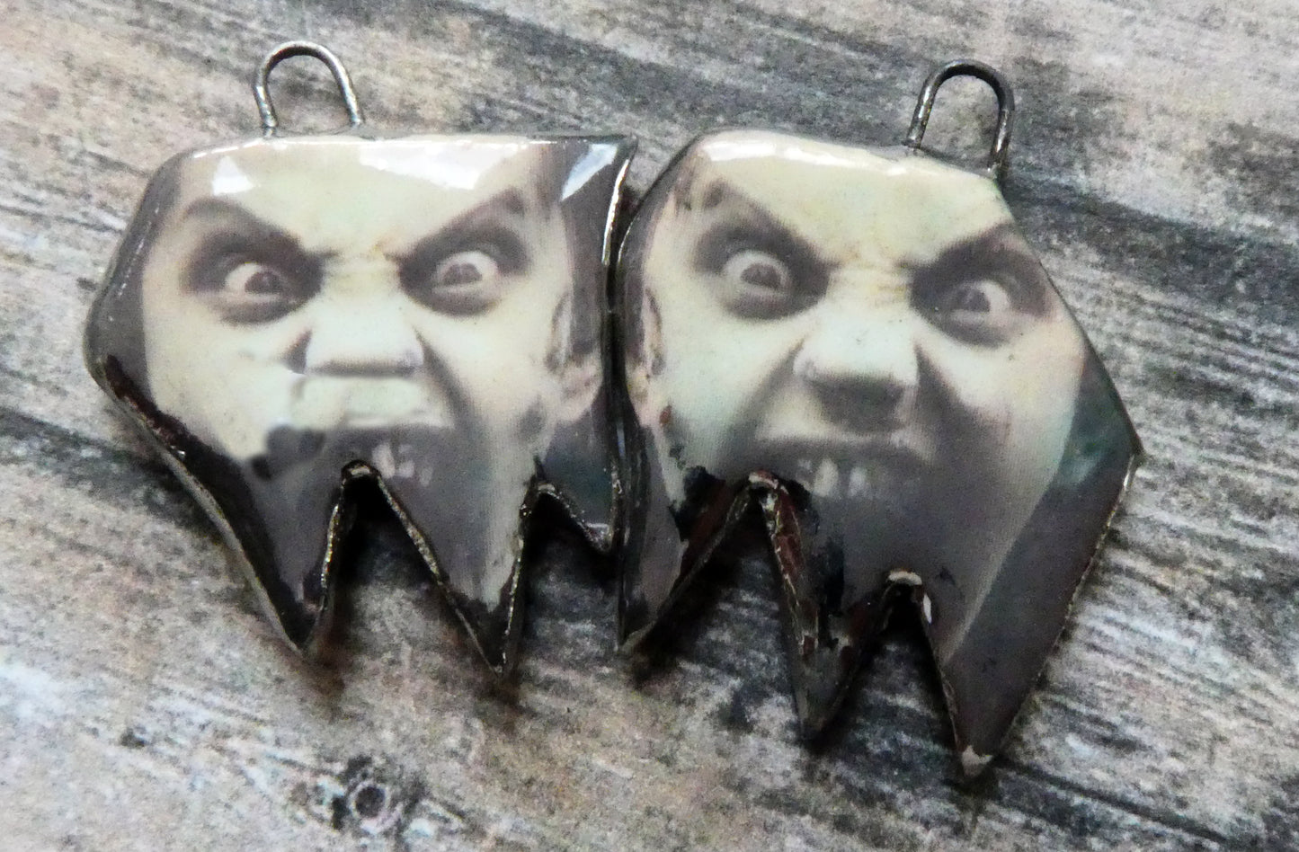 Ceramic Terror Decal Earring Charms#6