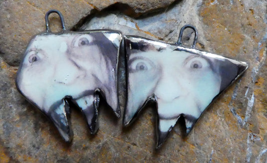 Ceramic Crazies Decal Earring Charms#3