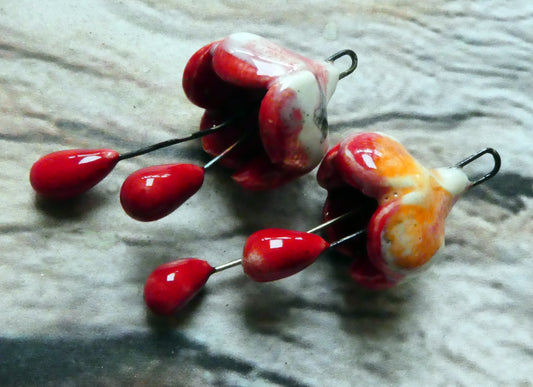 Ceramic Fuchsia Flower Earring Charms - Poppy Fields