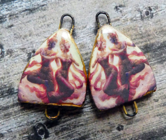 Ceramic Arch Thai Dancer Earring Connectors - #7