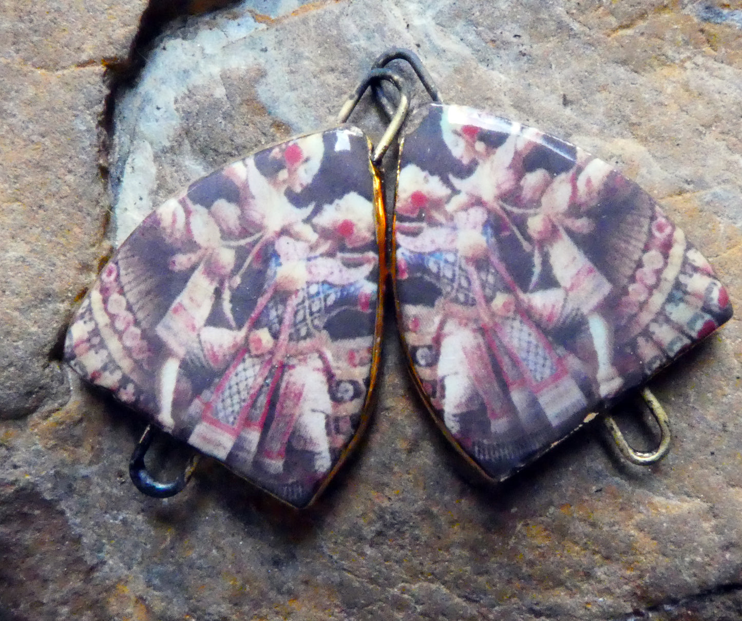 Ceramic Arch Thai Dancer Earring Connectors - #8