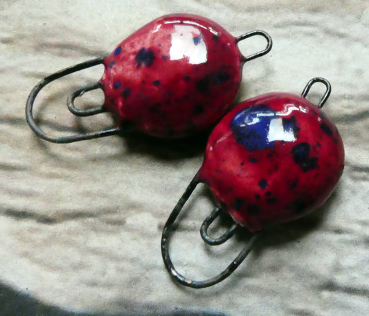 Ceramic Hoopy Disc Connectors - Wild Cherry