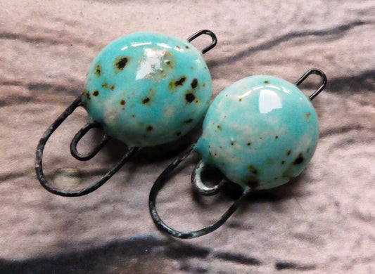 Ceramic Hoopy Disc Connectors - Blue Guppy
