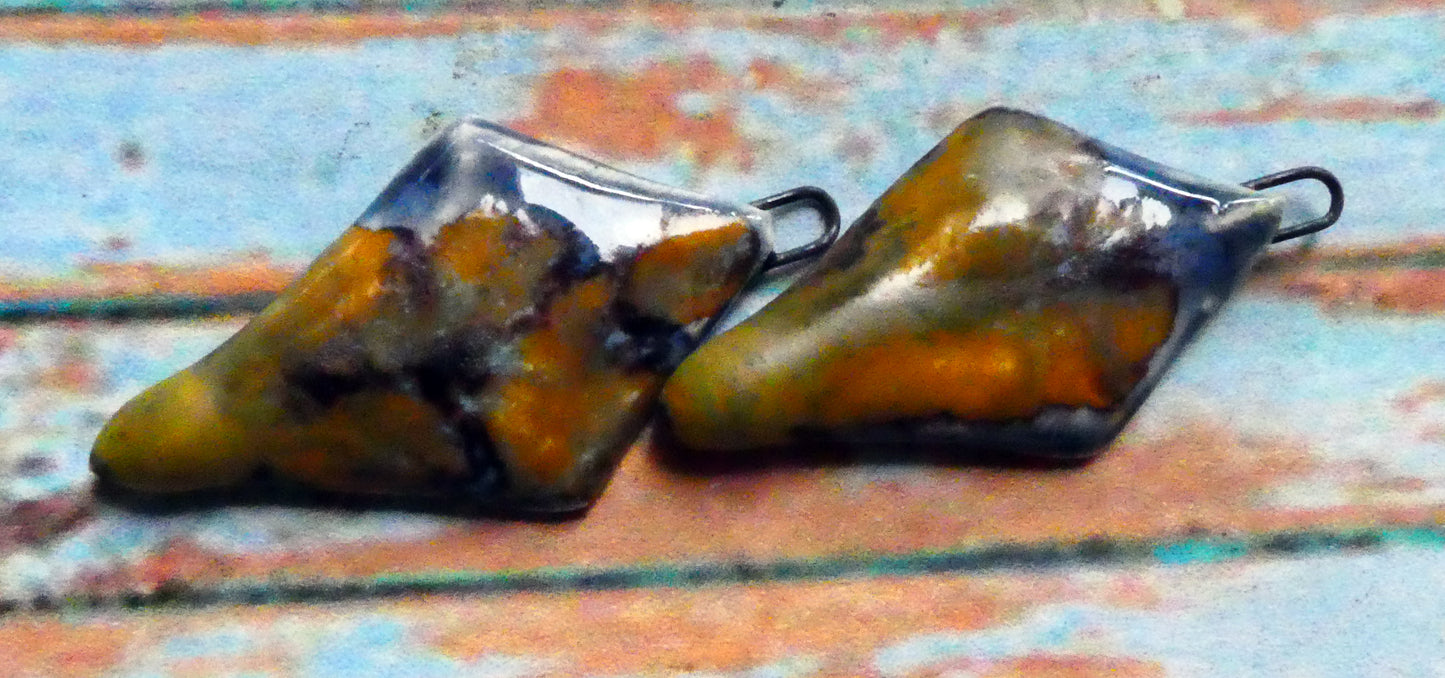 Ceramic Faceted Long Diamond Charms - Outer Space