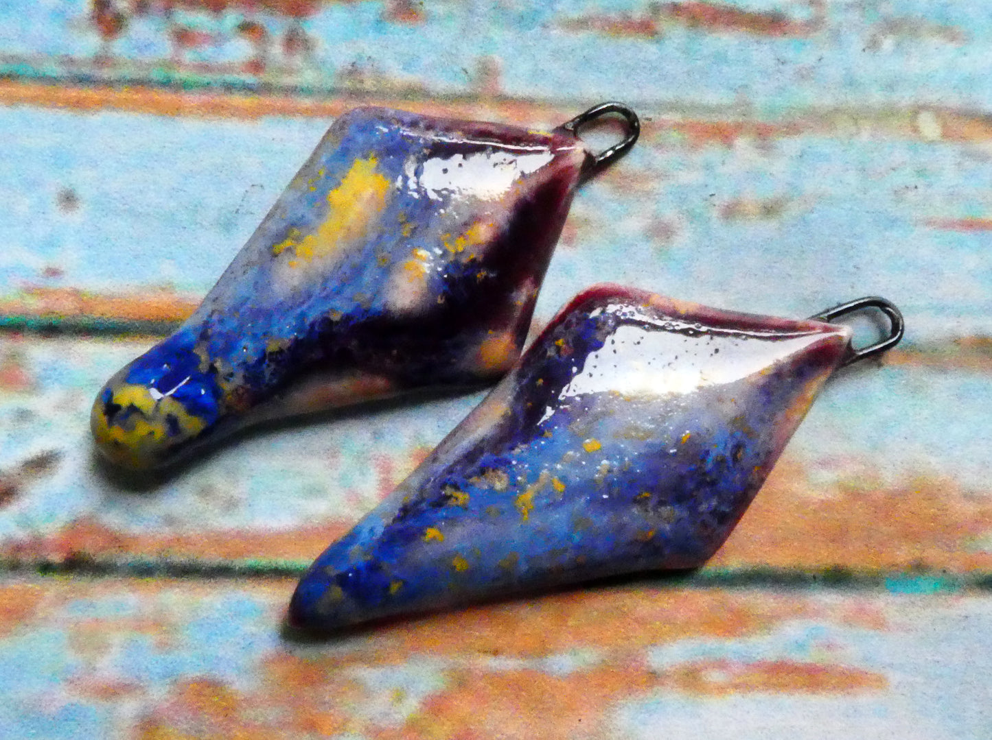 Ceramic Faceted Long Diamond Charms - Sailors Delight