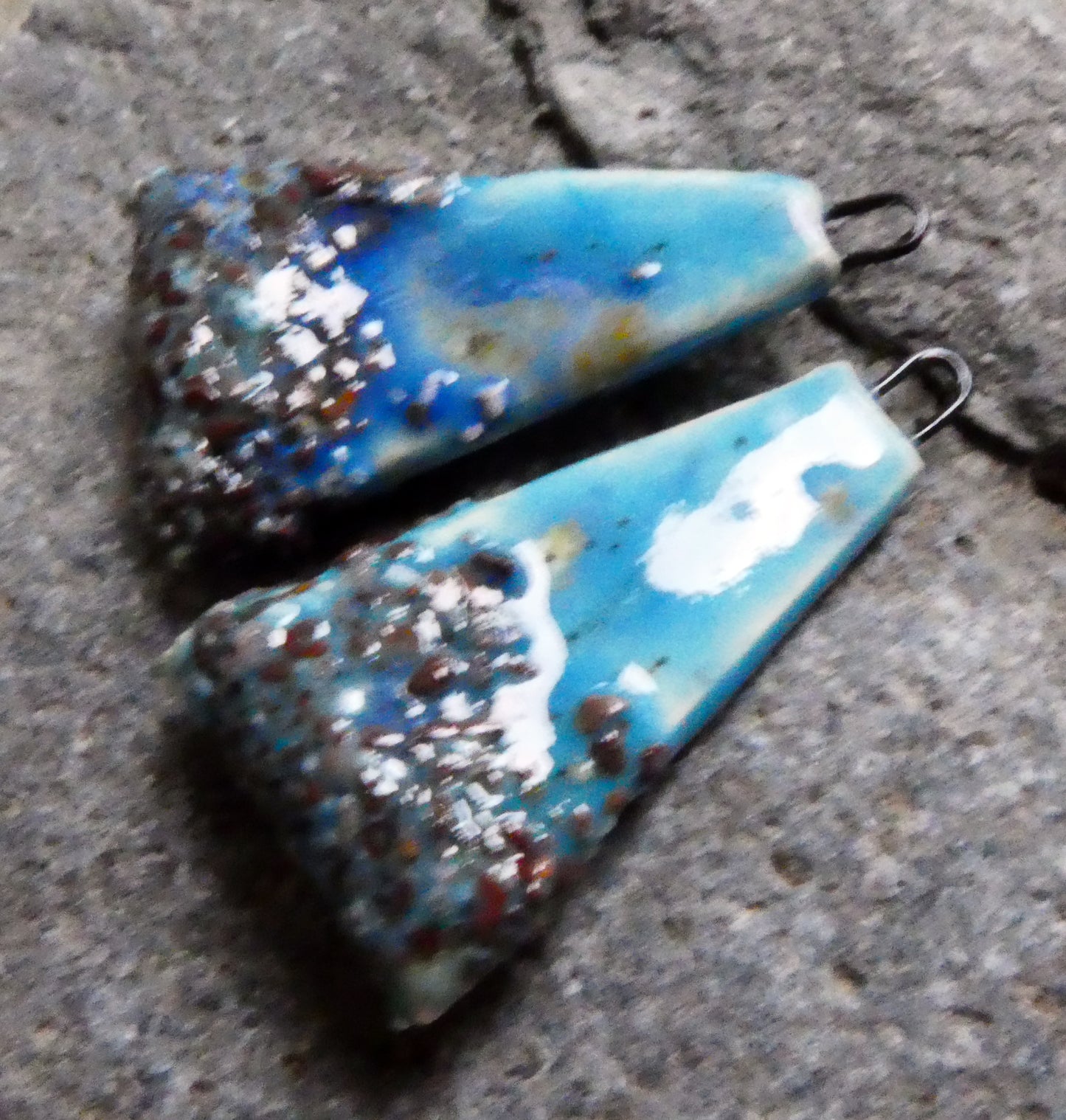 Ceramic Coarse Sandy Wedge Charms- Tahiti Grape