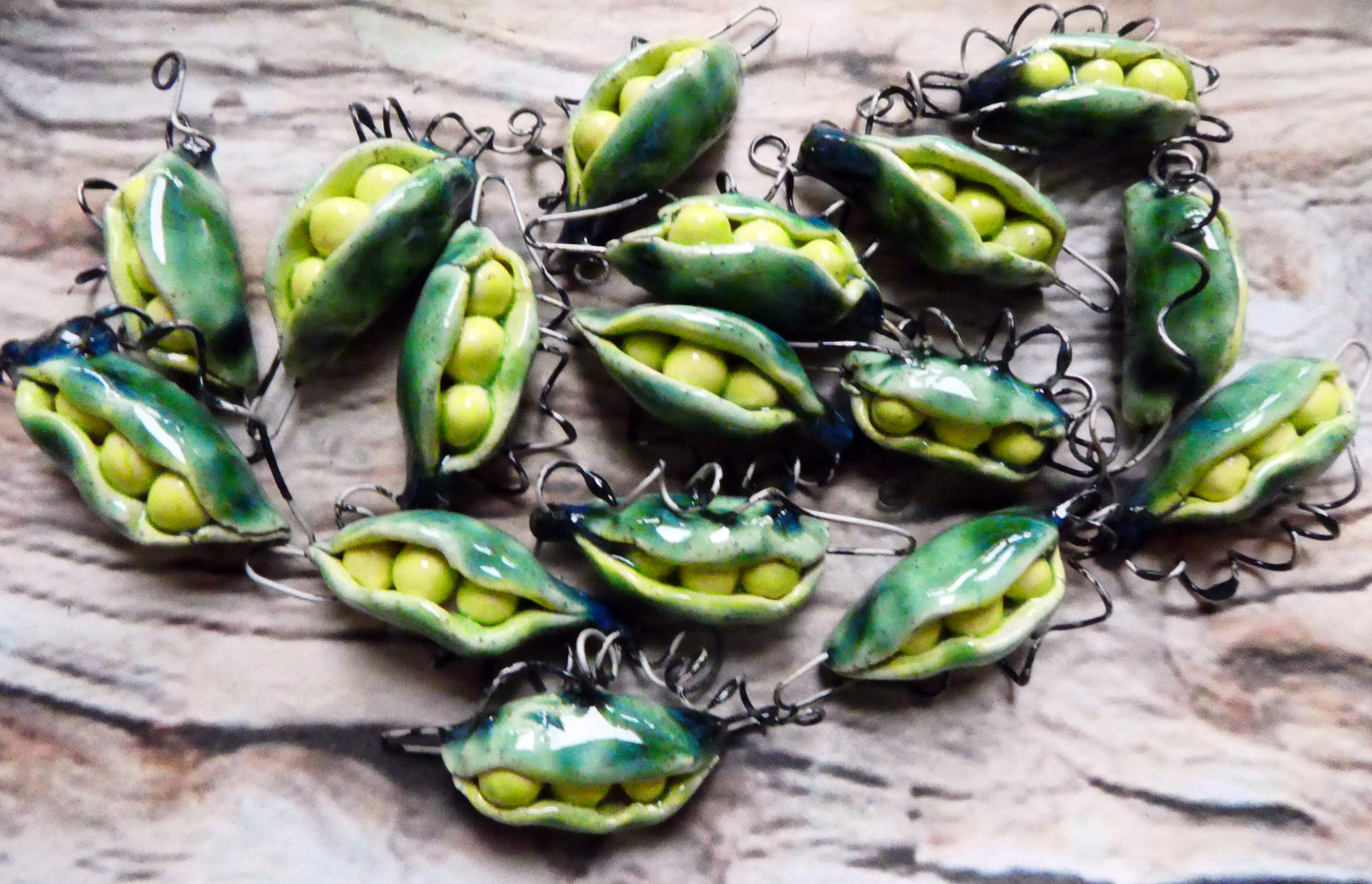 Ceramic Peapod Earring Connectors