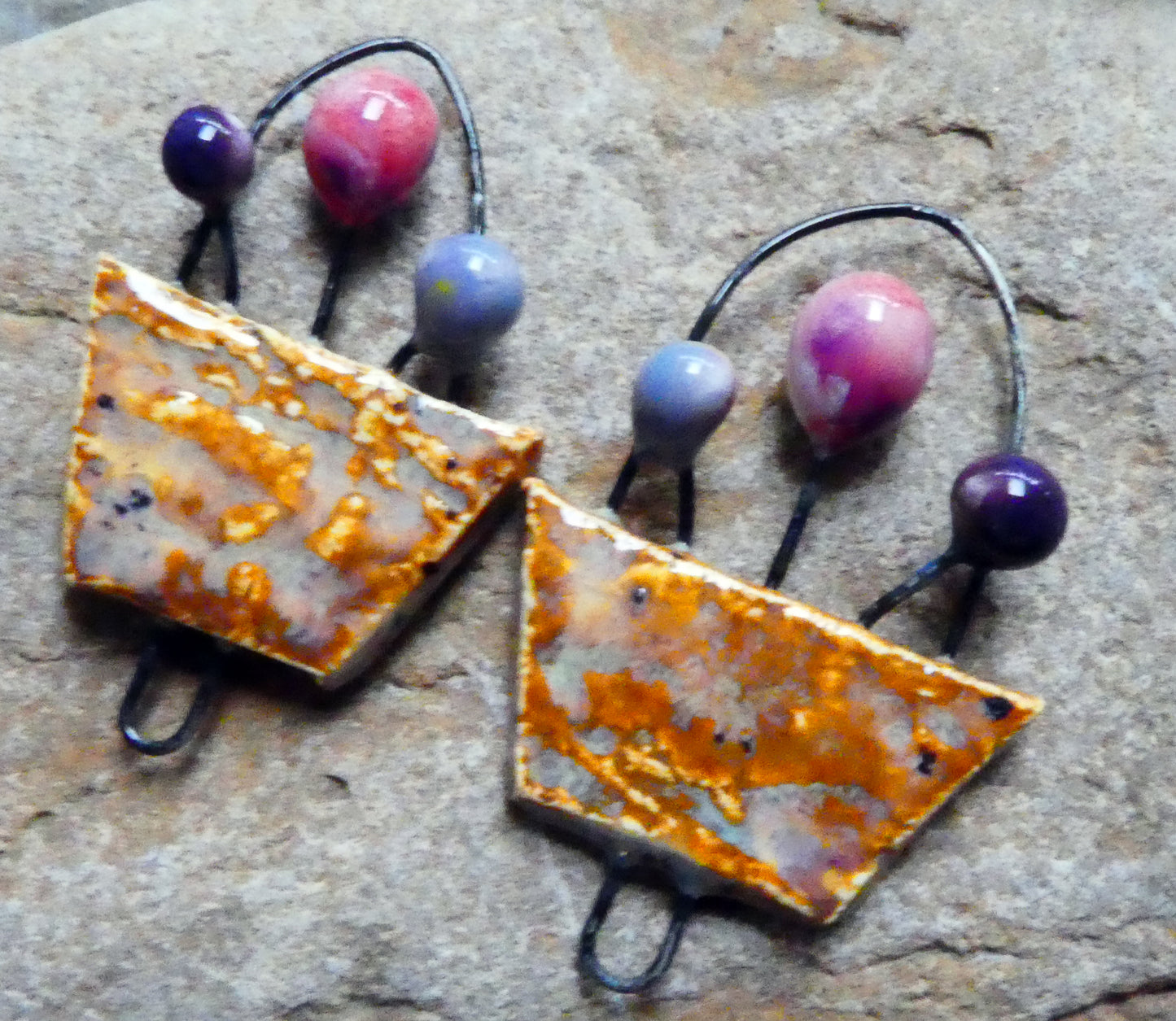 Ceramic Window Box Earring Connectors #2