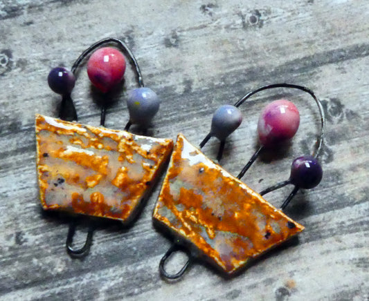 Ceramic Window Box Earring Connectors #2