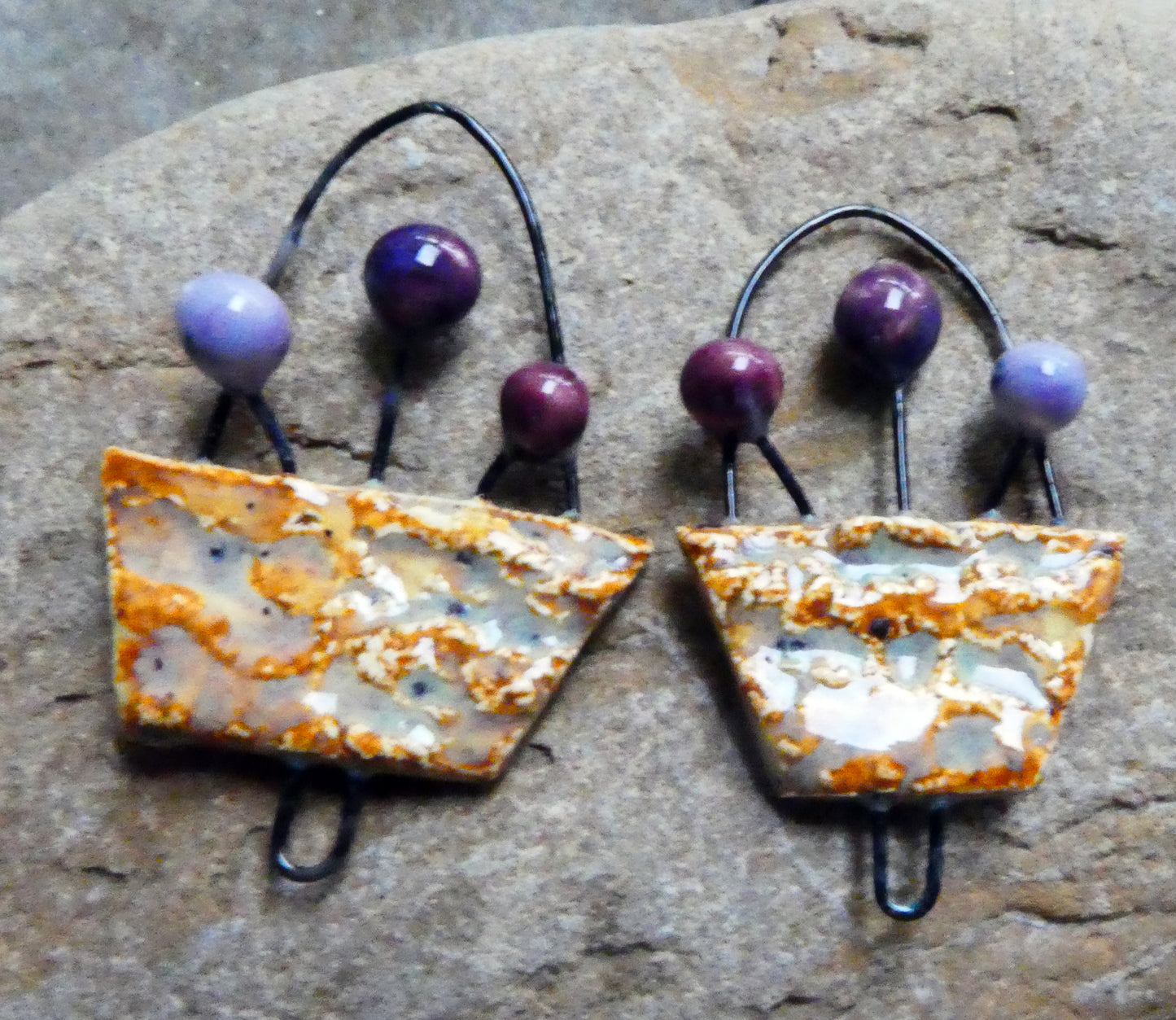 Ceramic Window Box Earring Connectors #4