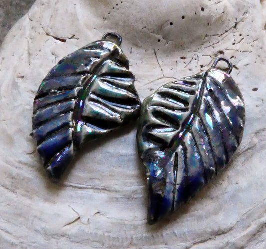 Ceramic Lustrous Nautilus Wing Charms #4
