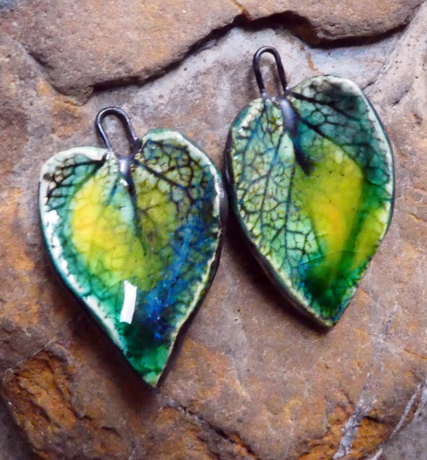 Ceramic Super Slim Spring Leaf Earring Charms #16