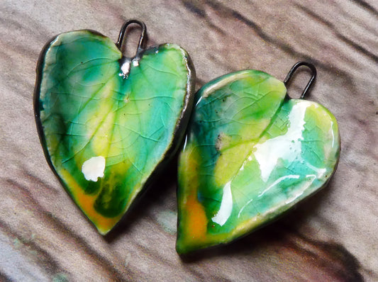 Ceramic Super Slim Spring Leaf Earring Charms #22