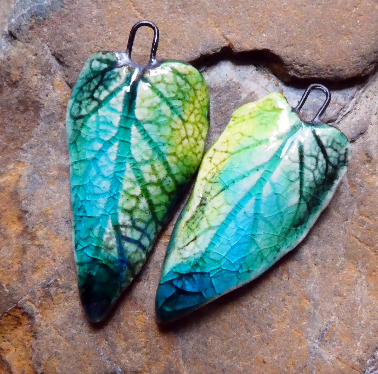Ceramic Super Slim Spring Leaf Earring Charms #24
