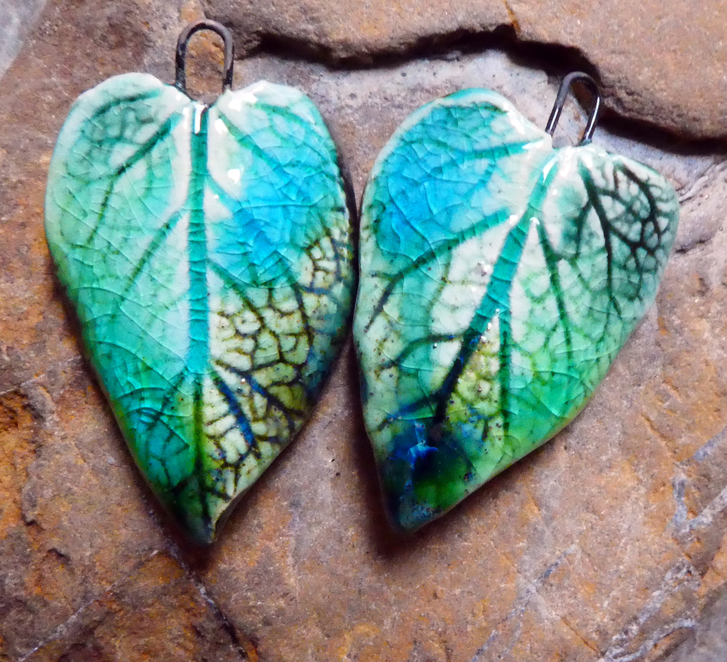 Ceramic Super Slim Spring Leaf Earring Charms #26